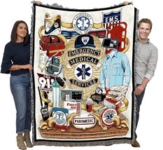 Ems - First Responders Blanket - Gift Tapestry Throw Woven From Cotton - Made In - £61.34 GBP