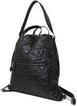 NWB Michael Kors Winnie Large Drawstring Nylon Black Backpack $448 Dust Bag FS Y - £96.09 GBP