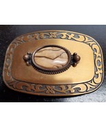 Brass colored Belt Buckle with unknown stone in the middle - £13.59 GBP