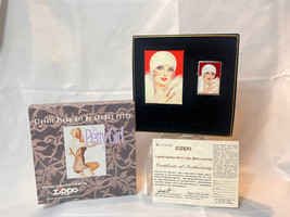 1997 Zippo Lighter The Petty Girl Z-5 Red Art Deco Lady NIB  W/ COA &amp; Trade Card - £63.26 GBP