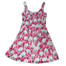 Anne Klein Dress Size 8 Medium Sleeveless Pink Cotton Summer Fit and Flare - £9.50 GBP