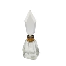 Vintage Japan Prism Cut Crystal Glass Perfume Bottle Vanity Dresser Decor 1950s - £31.58 GBP