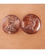 Antique London button Cufflinks - Vintage deer set - Elk hunter cufflink... - £98.75 GBP