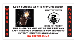 Gun Flash Warning 2nd Amendment Security Warning Stickers / 6 Pack + FRE... - £4.51 GBP