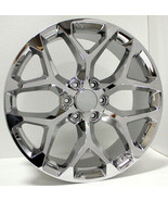 Chrome 22&quot; Snowflake Wheels Rims For 2000-2024 GMC Sierra Yukon Denali C... - £967.28 GBP