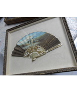 1950&#39;s SPANISH FOLDING  FAN Hand Painted Signed J. Ramon carved  sticks - $292.54 CAD
