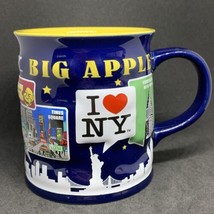 New York Souvenir Coffee Mug I Love NY 3D Raised Images Liberty Cab Empire - £11.83 GBP
