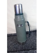 Vintage 14&quot; Aladdin Stanley RH94 Steel Quart Thermos Green Bottle, USA - $24.99
