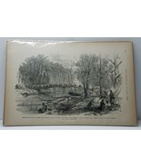 1890s Civil War Engraving Grant, Columbus KY, Mayfield Bridge  - £39.14 GBP