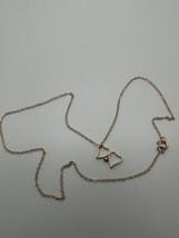 Vintage 14k GF Sapphire Pair of Hearts Pendant Necklace 16.5&quot; - £23.35 GBP