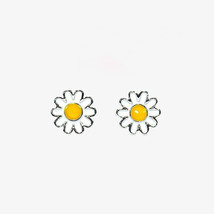 Trendy Epoxy Little Daisy Stud Earrings For Women Simple Fresh Sunflower Ear Bon - £7.98 GBP
