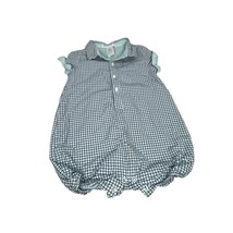 Janie and Jack Layette Boy 3-6 Months Romper Blue Check EUC - £16.27 GBP