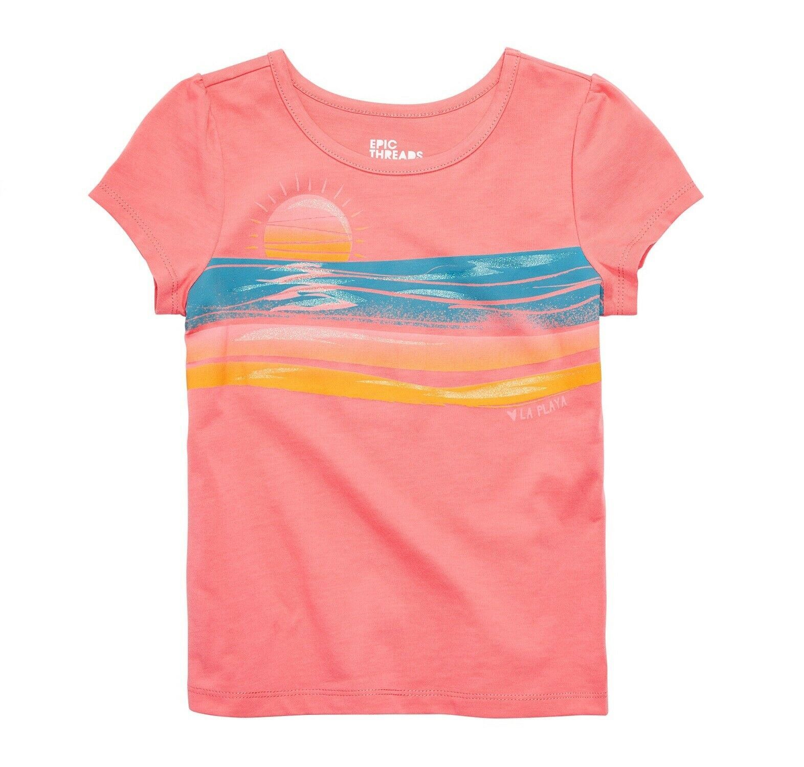 Primary image for Epic Threads Toddler Girls 2T Coral Shells Pink Sunset Print TShirt Top NWT