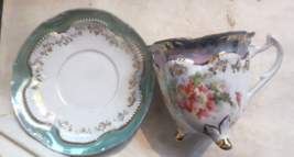 Vintage Lustre Footed Cup and Saucer #35 - $18.47