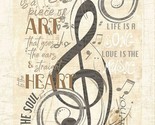 24&quot; X 44&quot; Panel Music Notes Sonata Surrounded by Music Fabric Panel D586.69 - £7.84 GBP