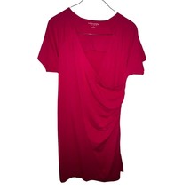 Soft Surroundings Surplice Faux Wrap Dress Womens 1X Pink Short Sleeve 5... - $11.40