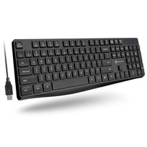 Ergonomic Computer Keyboard Wired - Usb Keyboard For Laptop, Windows Pc Desktop, - £17.52 GBP