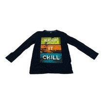 Old Navy Boys Size Medium Long Sleeve Graphic Tee &quot;Keep It Chill&quot; Ink Blue - $12.20