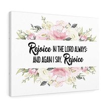 Express Your Love Gifts Bible Verse Canvas Rejoice in The Lord Philippians 4:4 W - £62.63 GBP