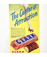 1947 Clark Candy Bar Advertisement Chocolate Roller Skates Vintage DWJJ23 - $34.26 CAD