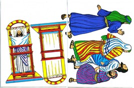 Flannel Board Bible Story Figure Sheet Vintage Religious Illustrations C... - $14.70