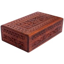 Beautiful Wood Jewelry Box Wood Jewel Organizer Hand Carved Women Gift 8... - £29.99 GBP