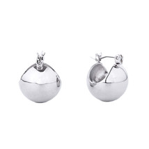 Hoop White Gold Small Ball Earrings for Women - $697.71 MXN