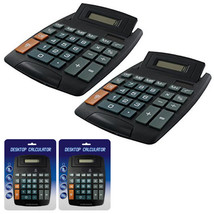 2 X Large Jumbo Calculator Big Button 8-Digit Desktop Math Display Solar Battery - £39.16 GBP