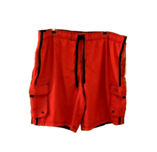 Op Men&#39;s Swim Cargo Shorts Red &amp; Black Full Elastic Waist Size 3XL New With Tags - £21.47 GBP