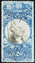R129, Used $20 (faint crease) Revenue Stamp - With PFC CV $800 * Stuart ... - £353.98 GBP