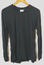 Athleta WM S Sweater Black Long Sleeves Thumbholes Crew Neck - £7.52 GBP