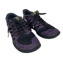 Nike Free 5.0 Kid&#39;s Black Purple Lace Up Sneakers, Size 5.5 Youth 685700-001 - £19.97 GBP