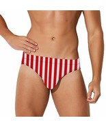 Mondxflaur Red Striped Swim Briefs Sexy Swimming Trunks Quick Dry Soft A... - $19.99