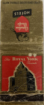 The Royal York Toronto Canadian Pacific Hotels Matchbook Cover - £7.59 GBP