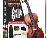 Pyle PGVILN20 Full Size Beginner Violin Starter Kit (Open Box) - $53.99