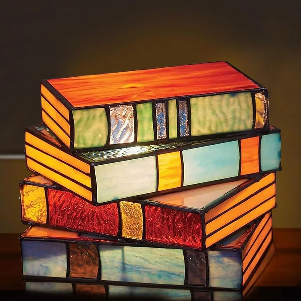 Stacked Books Lamp Resin/Glass/ABS Nightstand Desk Lamp Stacked Books Light - $12.15+