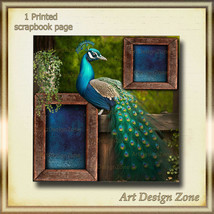 Peacock&#39;s with Majestic Beauty Takes Center Stage Scrapbook Page - $15.00