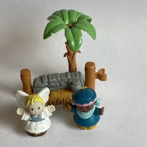 Fisher Price Little People Christmas Nativity Palm Tree Fence Angel Wise Men - £9.83 GBP