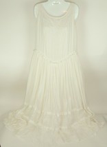 VTG Dress White Embroidered BOHO Peasant Maxi S Festival Wedding hippy 70s 80s - $117.81