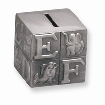 Pewter Finish Small Alphabet Block Bank - £36.76 GBP