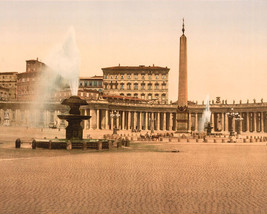 St. Peter&#39;s Square obelisk and fountains at the Vatican in Rome Photo Print - $8.81+
