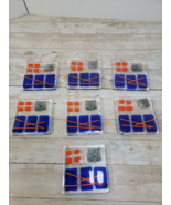 Lot of 7 Art Glass Drink Coasters Orange Blue Geometric Tiger Stamped MC... - $27.42 CAD