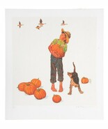 &quot;Autumn&#39;s Harvest&quot; by Norman Rockwell Lithograph on Arches Paper Ettinge... - $940.50