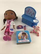 Disney Doc McStuffins Doll Figure Doc&#39;s Tools Board Book Lambie Office Toy Lot - £26.15 GBP