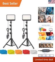 LED Video Light Kit, 2Pcs Dimmable Continuous Portable Photography Light... - $42.23