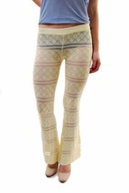 FOR LOVE &amp; LEMONS Knitz Womens Trousers Joni Flared Elegant Light Yellow Size S - £30.63 GBP