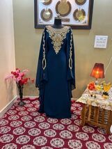 Farasha Ramzan Eid Dress Hand Work Long Kaftan Abaya Moroccan Sale Dubai... - $107.00