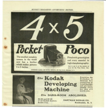 1902 Pocket Poco Camera Double Antique Print Ad Kodak Developing Machine 2 Ads - £10.03 GBP