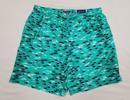 M- 7&quot; Club Room &#39;quick Dry&#39; Green Navy Mint Combo Sharks Swim Trunks Shorts 30&quot; - £15.77 GBP
