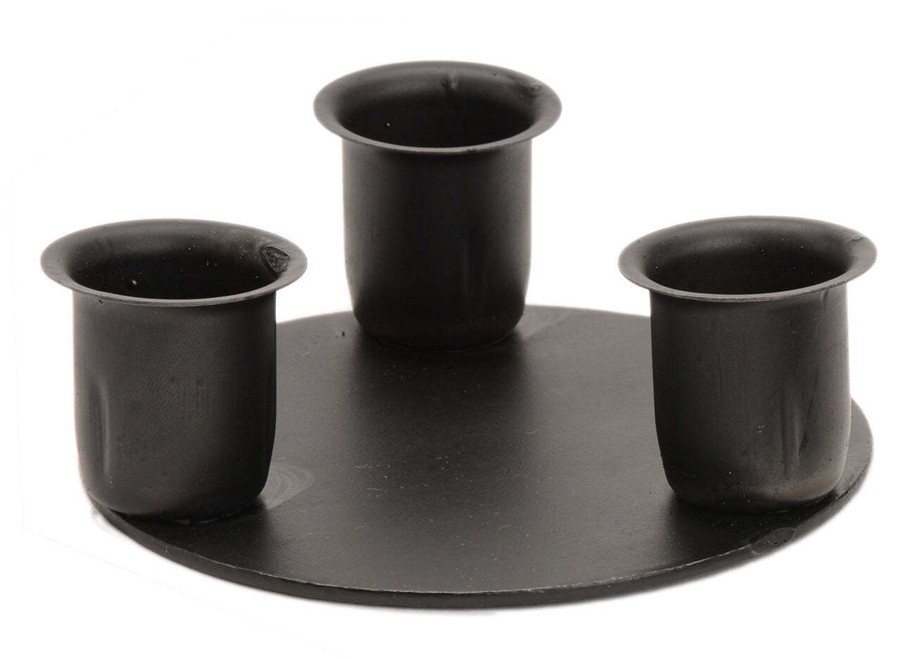 3 TAPER CANDLE HOLDER - Sturdy Solid Wrought Iron - $12.97